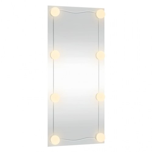 Vægspejl med LED-lys 30 × 80 cm - rektangulært glas