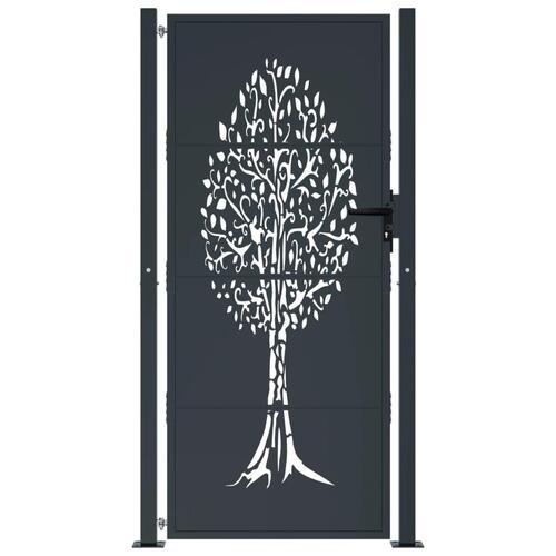 Havelåge 105x205 cm stål trædesign antracitgrå