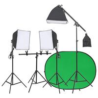 Fotostudiesæt med lampesæt og fotobaggrund