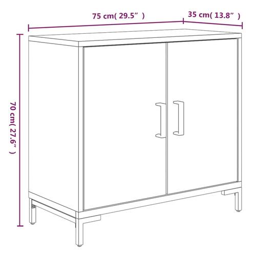 Skænk 75x35x70 cm massivt fyrretræ brun