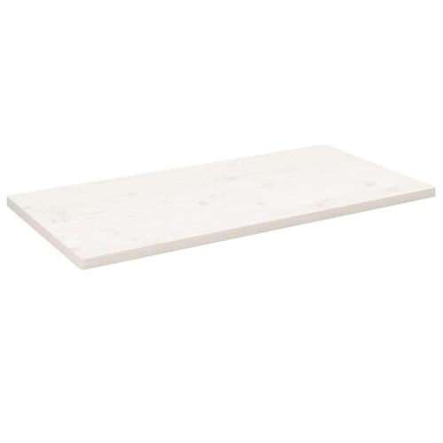 Bordplade 100x50x2,5 cm rektangulær massivt fyrretræ hvid