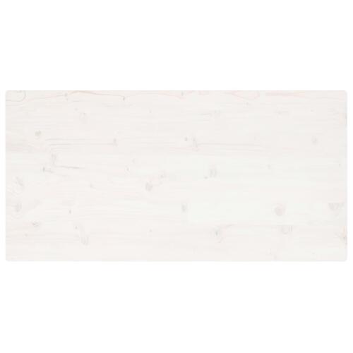 Bordplade 100x50x2,5 cm rektangulær massivt fyrretræ hvid