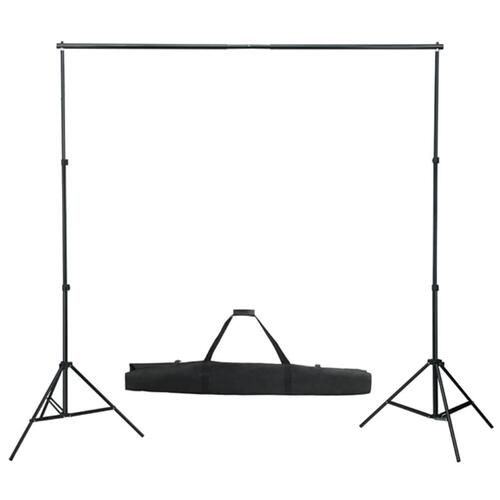 Fotostudieudstyr med lamper, paraplyer, baggrund og reflektor