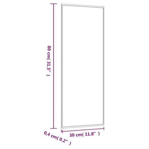 Vægspejl 30x80 cm rektangulær glas