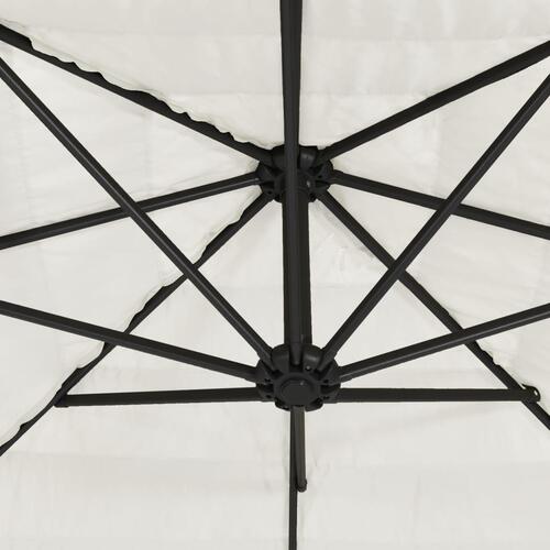 Haveparasol med stålstang 248x248x248 cm hvid
