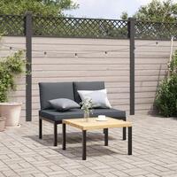 Havebænk med hynder aluminium sort