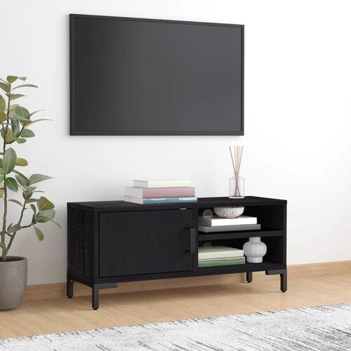 Tv-bord 90x30x40 cm massivt fyrretræ sort