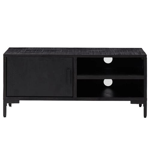 Tv-bord 90x30x40 cm massivt fyrretræ sort