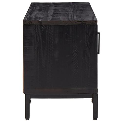 Tv-bord 90x30x40 cm massivt fyrretræ sort