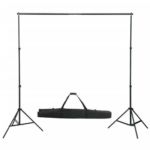 Fotostudieudstyr med lamper, paraplyer, baggrund og reflektor