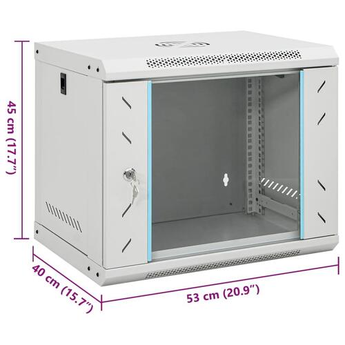 Væghængt netværksskab 53x40x45 cm 9U IP20 19"