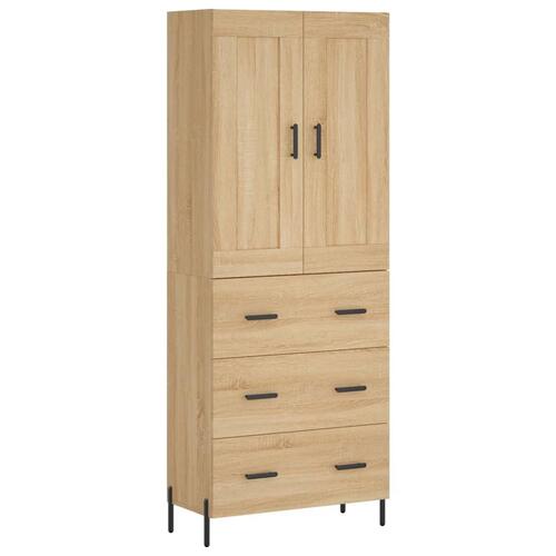 Højskab 69,5x34x180 cm konstrueret træ sonoma-eg