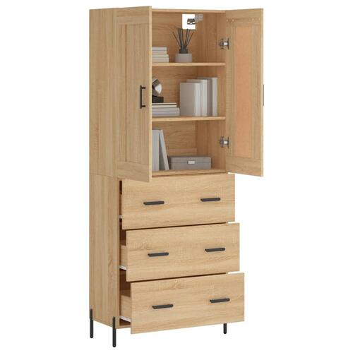Højskab 69,5x34x180 cm konstrueret træ sonoma-eg