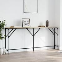 Konsolbord 180x23x75 cm konstrueret træ sonoma-eg