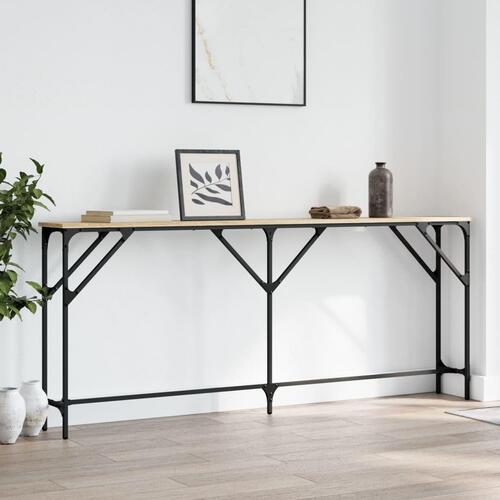 Konsolbord 180x23x75 cm konstrueret træ sonoma-eg