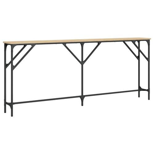 Konsolbord 180x23x75 cm konstrueret træ sonoma-eg