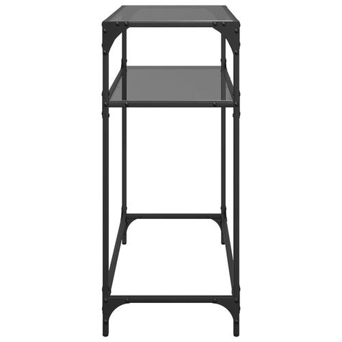 Konsolbord med sort glastop 80x35x81 cm stål