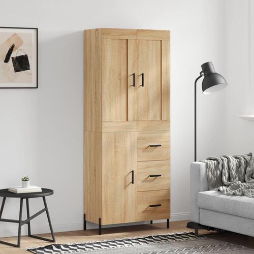 Højskab 69,5x34x180 cm konstrueret træ sonoma-eg