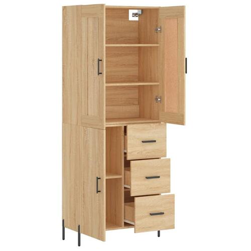 Højskab 69,5x34x180 cm konstrueret træ sonoma-eg
