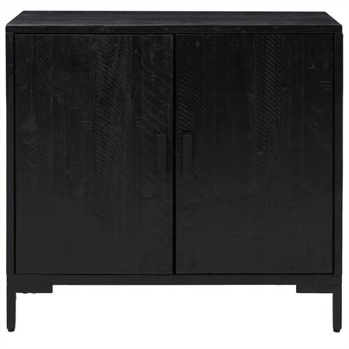 Skænk 75x35x70 cm massivt fyrretræ sort