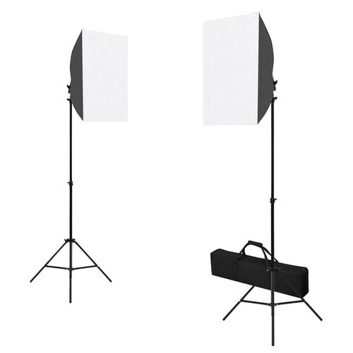 Fotostudiesæt med lampesæt + baggrund og reflektor