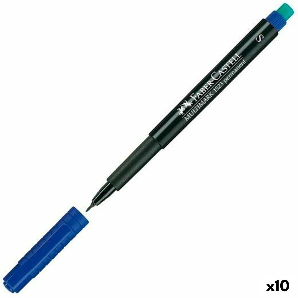 Faber-Castell Multimark 1523 sprittusch M - blå, 10 stk.
