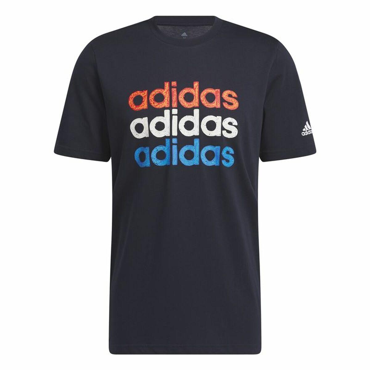Adidas kortærmet T-shirt til mænd - Multi Linear Sportswear Graphic, str. L