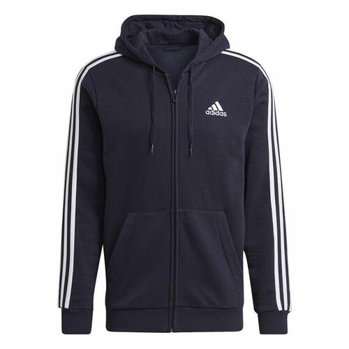 Hættetrøje til Mænd Adidas 3 Stripes Mørkeblå S