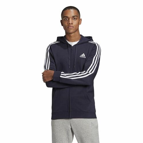Hættetrøje til Mænd Adidas 3 Stripes Mørkeblå S
