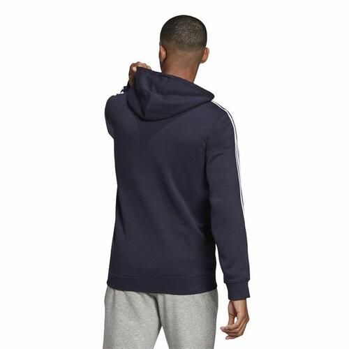 Hættetrøje til Mænd Adidas 3 Stripes Mørkeblå S
