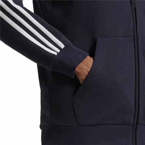 Hættetrøje til Mænd Adidas 3 Stripes Mørkeblå S
