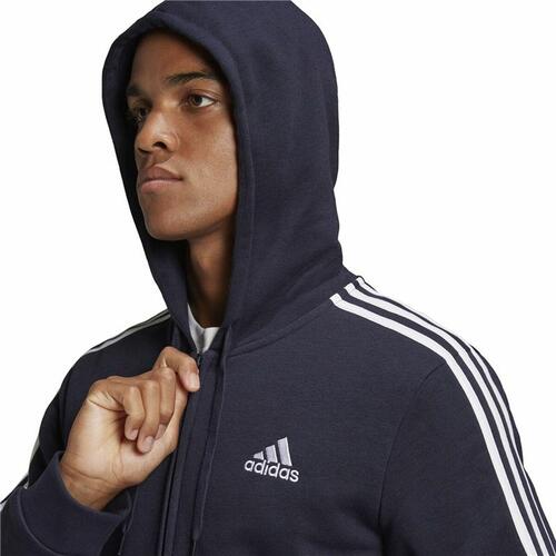 Hættetrøje til Mænd Adidas 3 Stripes Mørkeblå S