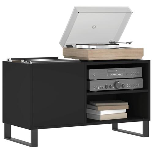 Vinylskab 85x38x48 cm konstrueret træ sort