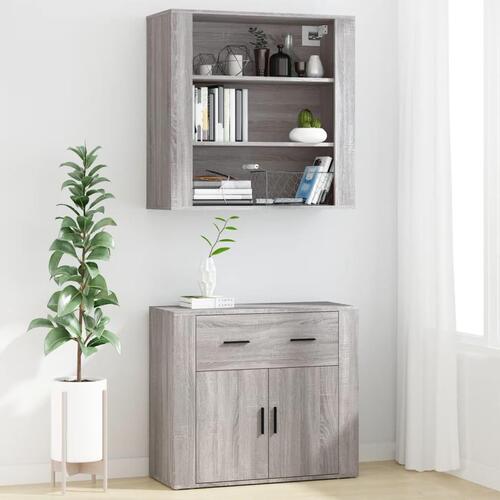 Vægskab 80x33x80 cm konstrueret træ grå sonoma-eg