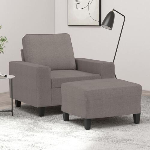 Sofastol med fodskammel 60 cm stof Gråbrun