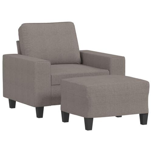 Sofastol med fodskammel 60 cm stof Gråbrun