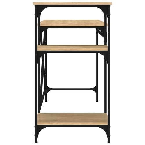 Skrivebord m. hylder 105x50x90cm konstrueret træ jern sonoma-eg