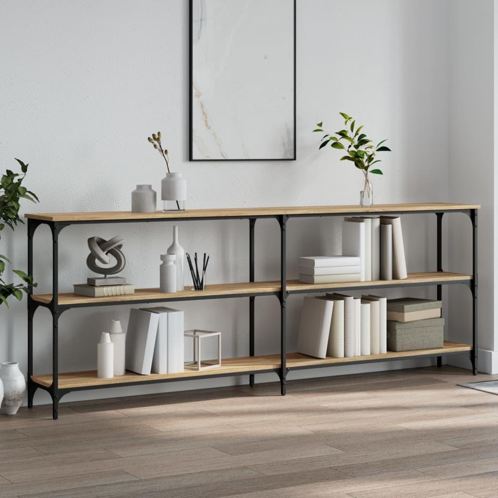 Konsolbord 200x29x75 cm konstrueret træ sonoma-eg