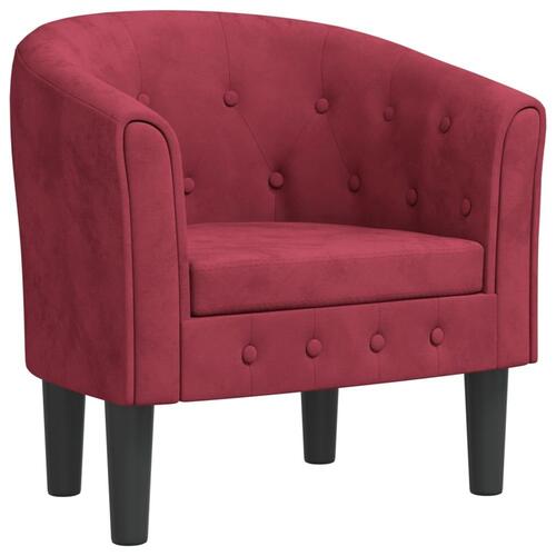 Lænestol velour vinrød
