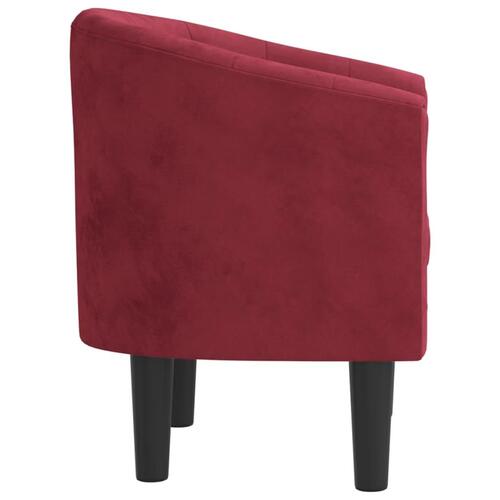 Lænestol velour vinrød