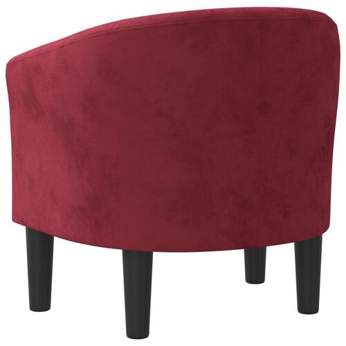 Lænestol velour vinrød