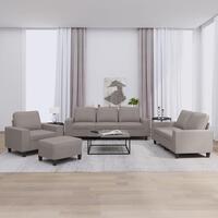 Sofasæt 4 dele stof gråbrun