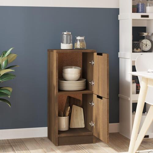 Skænk 30x30x70 cm konstrueret træ brun egetræsfarve