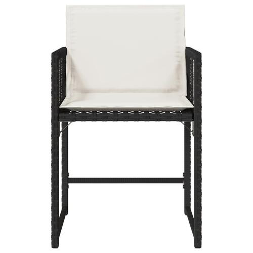 Havestole med hynder 4 stk. polyrattan sort