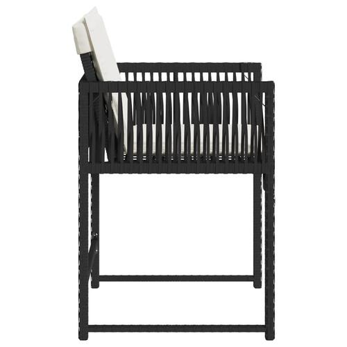 Havestole med hynder 4 stk. polyrattan sort