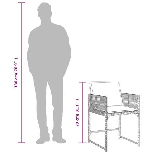 Havestole med hynder 4 stk. polyrattan sort
