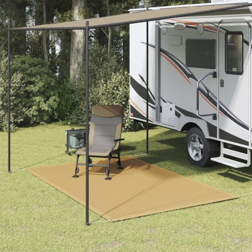 Telttæppe 250 × 300 cm i HDPE - sandfarvet campingtæppe