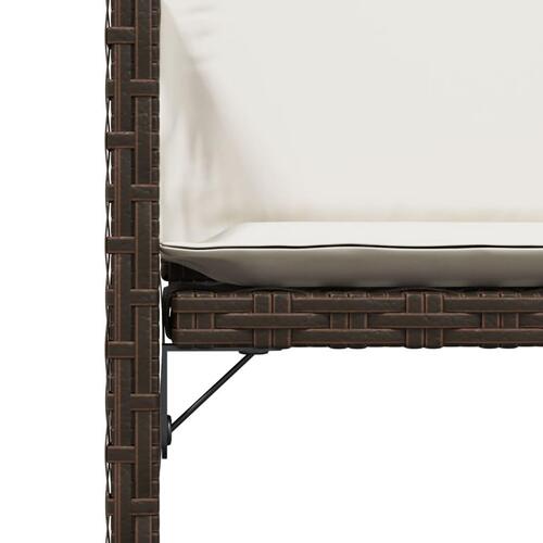 Havestole 4 stk. med hynder polyrattan brun