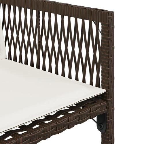 Havestole 4 stk. med hynder polyrattan brun