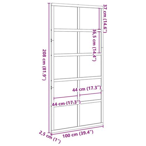 Skydedør 100x208 cm massivt fyrretræ